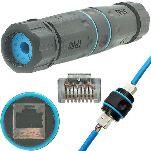 CTRICALVER 防水 rj45 カプラー, IP68屋外イーサネットケーブルコネクタ女性から女...