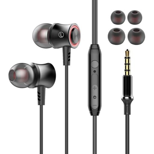 イヤホン 有線イヤホン 3.5mmジャック【2025改良型】 ノイズキャンセリング マイク付き クリア通話対応 音量調節 ステレオイヤフォン イヤフォン人間工学 小型·軽量 クリア通話 カナル型 …