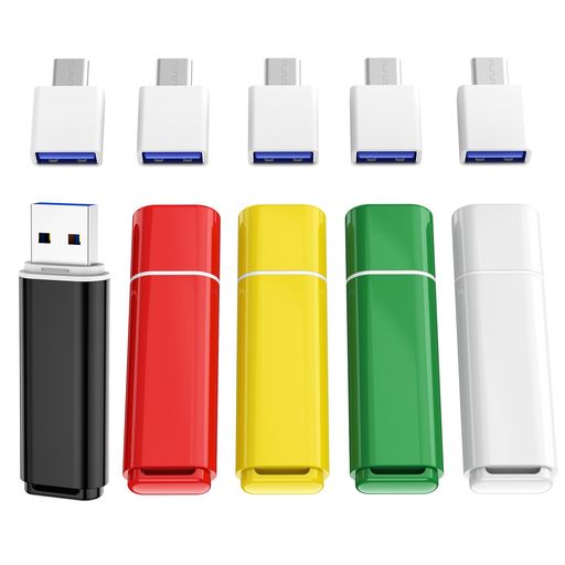 樂天商城 - ABLAZE USBメモリ 1GB USB 2.0 フラッシュドライブ 5個セット Type-Cアダプター付き USBスティック パソコン/スマホ対応