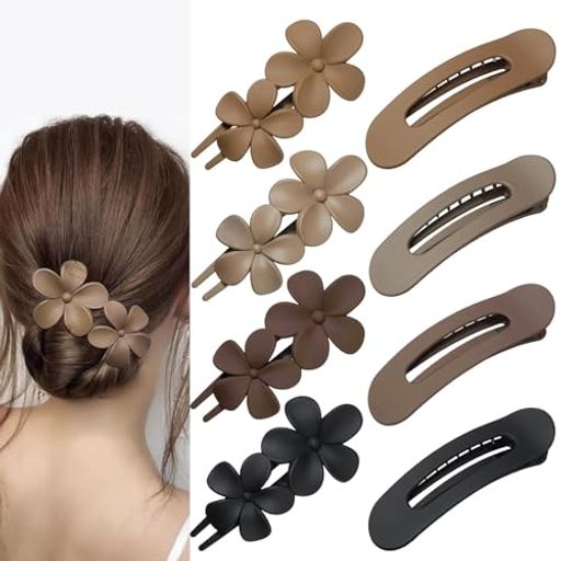 Wonninek ヘアクリップ 8個セット 花形ヘアクリップ 髪留め クリップ 花モチーフ ...
