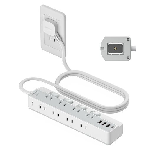 TESSAN電源タップマグネット延長コード2m薄型プラグたこあしコンセントusb付きテーブルタップ8個AC口1個Type-Cと3個Type-Aポートタコ足配線隙間蛸足コンセント磁石分岐4つ個別スイッチと4つ常…