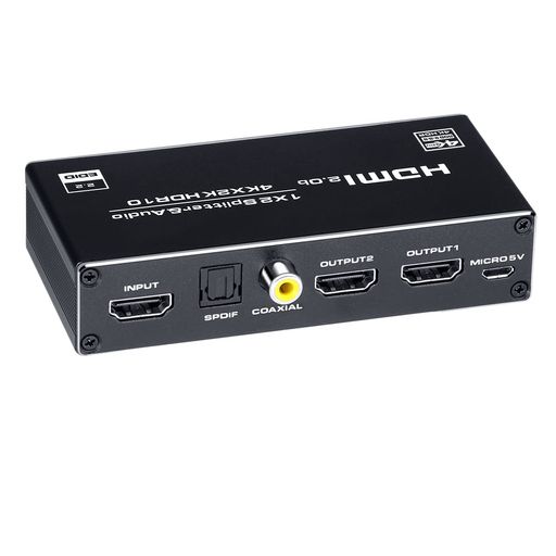 【1台2役のHDMI音声分離器】1映像分配:1台のHDMI出力機器(PS4やBDレコーダーなど)の映像・音声信号を高画質・高音質のまま2台のディスプレイに同時に分配表示できます。2音声分配:HDMI信号に含まれる音声信号を分離し、同軸・光デジタル信号・アナログ音声信号に変換し出力させることもできます。 【HDMI機器が音声出力ない問題を解決】元のHDMI信号(映像・音声)はそのままディスプレイに出力しつつ、HDMI音声を分離しAVアンプやスピーカーへ出力することで迫力あるサウンドを楽しむことができます。音声出力のないモニターなどで使用し、外部スピーカーから音声出力させたい場合に最適です。 【4K60Hz・HDR対応】4K/60Hz(RGB8:8:8)解像度に対応しており、美しく高精細なHDMI信号を出力できます。3D、1080pのフルHD映像の高画質映像にも対応しています。「HDR」(HighDynamicRange/ハイダイナミックレンジ)に対応。黒潰れや白飛びを防ぎ、より自然でリアルな映像を楽しむことができます。HDMI2.0・HDCP2.2対応製品です。