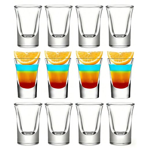 ショットグラス カクテルグラス テキーラ グラス 12個- 30ml カクテルグラス 観覧車のワインラックに適しています バーホテルKTVナイトクラブに最適