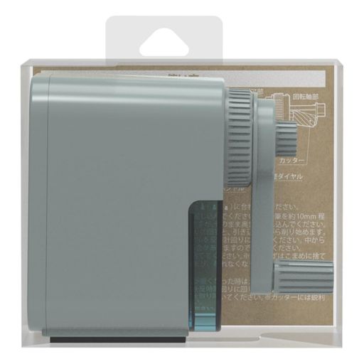グラファイトペンシル 本体寸法:W48xD99xH86mm 本体重量:約110g 主要材質:ABS樹脂 切削可能鉛筆:外径6.5~8mmまでの木質鉛筆・色鉛筆(六角/丸/三角対応) 最短切削可能長:約40mm