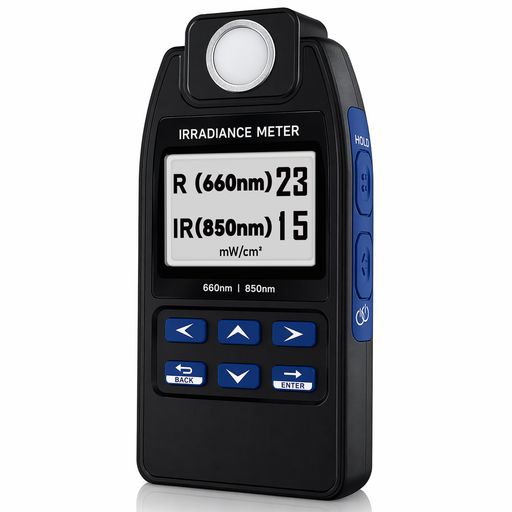AH-DRNIR 赤色・近赤外線 放射照度計 660nm / 850nm、mW/cm2・W/m2対応、LEDパネル・ランプの光出力測定用 デジタル測定器