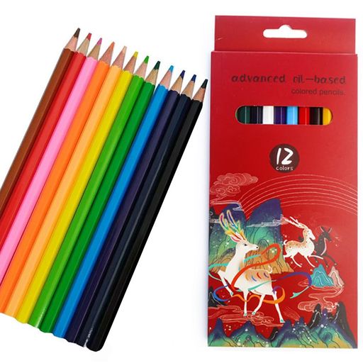 Other - 色鉛筆油性12色折れにくい3mm極太芯塗り絵子供/大人用鉛筆削り/収納ケース付き鮮やかな発色滑らかな書き味入学準備プレゼント