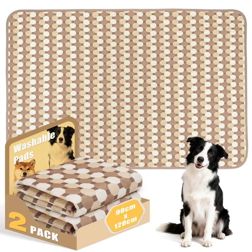 乐天商城 - ペットシーツ 洗える ペット用おしっこマット 猫 犬用 おしっこパッド ペット用 トイレ下敷きマット 速乾 洗える(90x120cm 二枚セットブラウン)