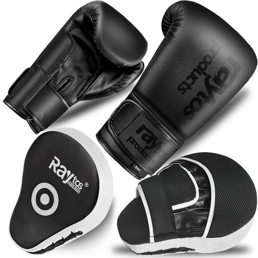 Raytos子供用ボクシンググローブセット(パンチングパッド付き)6ozジュニア向けトレーニング用具ムエタイ・キックボク…