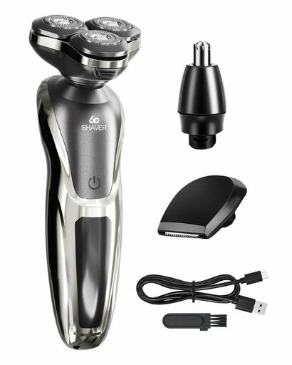 ひげそり 電動シェーバー 【3in1多功能&54枚刃】360°回転式 髭剃り 電動 人気 9000回転/分 髭 深剃り 低騒音 IPX6完全防水 乾湿両用 バリカン 鼻毛カット 30日間長续航 LED表示 Type-C急速充電 軽…