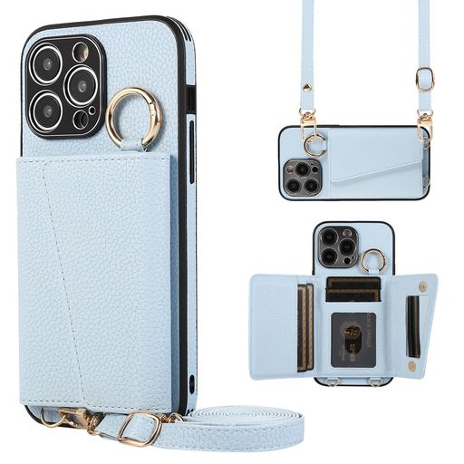 Rakuten - TENSIKiPhone12Pro用のケース手帳型肩掛けアイフォン12Pro用のショルダースマホケースiPhone12プロ用のカバーPUレザー首掛け斜めかけマグネット式ICカード収納鏡付き写真入りポケット調節可能な