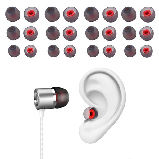 Rakuten - HAUUFENNイヤーピースイヤホンピース3サイズ各8個24個セットイヤホンゴム替え用イヤホンカバー高遮音柔らかいイヤーチップイヤホンイヤーピース耳ゴムシリコン製交換用外れにくいイヤホン