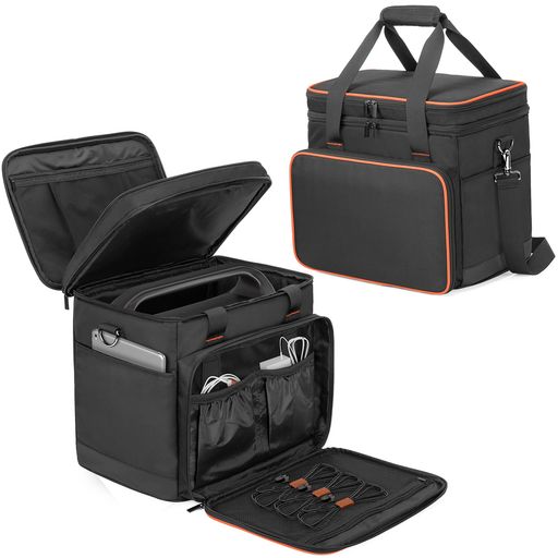 【サイズ】サイズ:33x26x31.5CM。このポータブル電源収納バッグは、Jackery Explorer 1000と互換性があります。または、ご注文の前に、ポータブル電源のサイズが適切かどうかを確認してください。 【ダブルコンパートメントデザイン】:上部コンパートメントと複数のポケットには、ケーブル、アダプター、充電器を収納できます。滑り止めパッドを備えた防水ボトムは、地面との摩擦を減らします。貴重なポータブル電源をあらゆる方向から保護します。 【高品質な素材&amp;優れる安定性】ポータブル電源バッグの外側は、高品質のナイロン素材と撥水加工のポリエステルでを採用し、耐久性及び耐引裂性のある物です。内部が保護層の設計により、クッション材が入っているクッションマットで衝撃に耐えられ、完全な保護を提供しています。 【持ち運び便利】パッド入りハンドルと調節可能なパッド入りショルダーストラップがあって、肩への負担を大幅に軽減します。ショルダーストラップは取り外しが可能であり、長さの調整もできるため男女問わず使いやすい収納バッグとなっております。