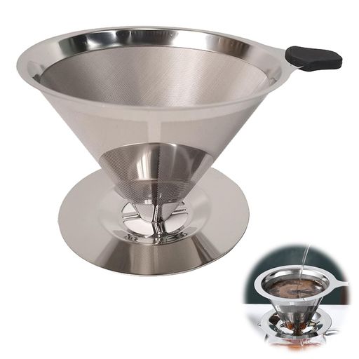 【高品質の素材】:当社の2層メッシュコーヒーフィルターは高品質のステンレススチール製で、耐久性があり、錆びにくく、腐食に強く、劣化や損傷が起こりにくいため、壊れやすいプラスチックや使い捨ての紙フィルターとはお別れし、毎回素晴らしいコーヒー体験をお楽しみいただけます。 【強力な抽出】:当社の一体式ステンレスコーヒーフィルターは、細かい二重メッシュと底の穴を備えた革新的なデザインを採用し、コーヒー粉を効果的に濾過します。流れが改善されることで、より均一な濾過プロセスが可能になり、抽出が向上し、一杯ごとに豊かな風味が得られます。 【メンテナンスが簡単】:当社の再利用可能なコーヒードリッパーはメンテナンスが簡単で、メンテナンスが簡単です。水で洗うだけですぐに使えます。面倒な掃除とはお別れして、安心してコーヒー作りを楽しみましょう。再利用可能なコーヒーフィルターを選択して、環境への影響を軽減しましょう。 【お手頃な価格】:ベース付きコーヒードリッパーは、紙のコーヒーフィルターの交換コストを大幅に節約し、毎日おいしいコーヒーを楽しむことができます。