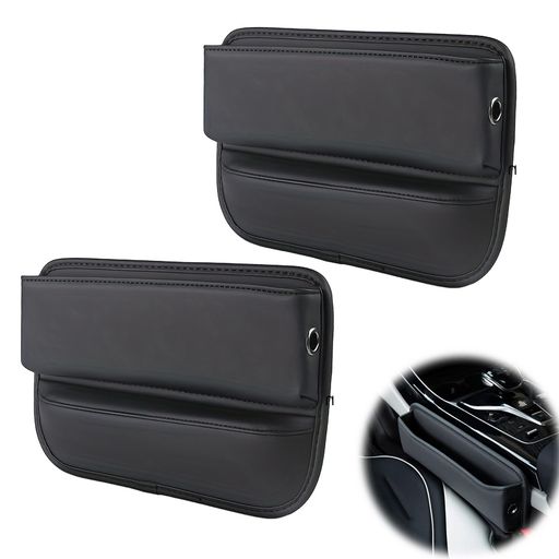 樂天商城 - TokTechシートサイドポケットカーシート隙間収納ボックス1個入/2個入車用サイド収納ボックス多機能ギャップ収納防水PU革車用シートサイドポケットケーブル穴付大容量車内便利グッズ携帯…