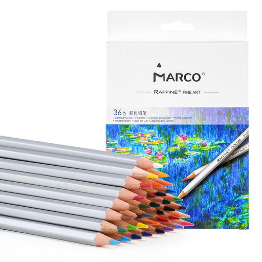 MARCO油性色鉛筆36色セット7100型六角軸木製36色色鉛筆|スケッチ・イラスト・手帳・落書き用|入門者・学生・絵画愛好家向け|入学準備プチギフトお土産最適|発色良好持ち運び便利