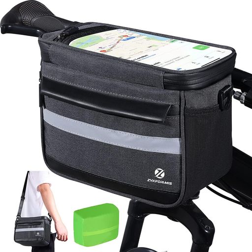 【防水性】Zyxformis自転車バッグの裏面に3つの面ファスナーが防水加工設計により、雨水の浸透を防ぎます。それと、レインカバーも付いており、付けると防水性をさらに向上します。 【利便性】バッグは取り付け簡単で、ナイロン製のストラップが付いており、ショルダーバッグとしても使用可能です。自転車ボトルホルダーが付きで手軽に水分を補給できます。 【大容量】トバッグはコンパクトでありながら大容量で、財布、サングラス、ライト、グローブなどを収納するのに十分のスペースです。バッグに2つのメッシュポケットがあり、カード、鍵などが収納できます。 【高感度TPUタッチスクリーン】Zyxformis自転車フロントバッグの上に高感度TPUタッチスクリーンの設計により、サイクリング中にもスマホの操作が可能です。8インチ以下のスマホ(iPhoneの全てのモデル)が適用しております。 【製品規格】サイズ:長さ25cm*幅15cm*高さ17cm 容量:約6L 重量:300g 素材:900Dオクスフォード 取り付け:面ファスナー式、3点しっかりと固定できます。