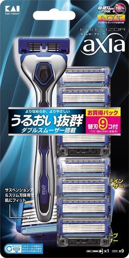 【うるおい抜群なダブルスムーザー搭載】上下のダブルスムーザーにより抜群の潤いを実現。よりなめらか、よりやさしい5枚刃システムレザー 【シルクプロテイン配合スムーザー】刃の上部には、保湿効果の高いシルクプロテイン配合スムーザーを搭載 【モイストキープスムーザー】刃の下部には水を含むと潤滑性能が上がるモイストキープスムーザーを搭載 【スリム刃体により剃った毛が詰まりにくい】刃体はスリムなので、剃った毛が詰まりにくいのも魅力です。 【サスペンションアームで肌負担に配慮】肌への負担を抑えてくれるサスペンションアーム付きで、肌に程よくフィット。商品サイズ (幅x奥行x高さ) :110MMx55MMx200MM、原産国:日本、材質:刃部:ステンレス刃物鋼、スムーザー水溶性樹脂、吸水性樹脂、樹脂部:ABS、TPE、PP(キャップ)、ホル