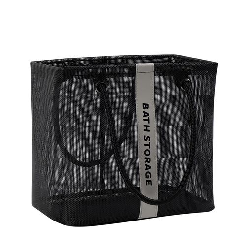 Rakuten - [OptiPro]バッグ温泉プールサウナメッシュ手提げバッグ大容量銭湯風呂温泉スパジム海水浴ビーチ旅行用(ブラックM)