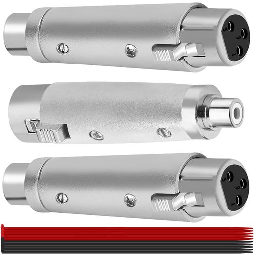 【寸法】全長:71mm/2.79インチ、3ピンメスコネクタ幅:16mm/0.62インチ、メスコネクタ幅:9mm/0.35インチ、ケーブルタイ:150mm x 3mm/5.90インチ x 0.1インチ(長さ x 幅)。 【幅広い用途】アンプ、スピーカー、マイク、ミキサー、DVDプレーヤー、エフェクター、HDTV、サウンドカード、録音ペンに幅広く適しています。 【高品質素材】内部は高品質の金属シールドで作られており、干渉を効果的に防ぎ、純粋な音質を確保します。 【頑丈で耐久性に優れています】 シェルは高強度亜鉛合金で鋳造され、ニッケルメッキが施されており、耐久性と耐腐食性が極めて高く、長期間の使用でも安心です。 【小型で持ち運びに便利】コンパクトなサイズ設計で持ち運びや保管が簡単で、さまざまなパフォーマンス、レコーディング、生放送などに適しています。 【プラグアンドプレイ】複雑な設定は必要ありません。デバイスを接続して使用を開始するだけで、あらゆる種類のライブオーディオの機会に適しています。 【パッケージ内容】3ピンXLRメスからRCAメスアダプター3個、赤いケーブルタイ5個、黒いケーブルタイ5個。