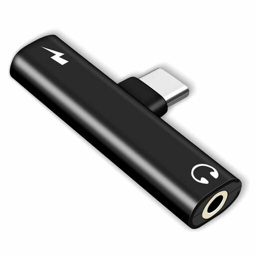 TopamzTypeCto3.5mm変換アダプタ2in1【充電+音楽同時利用】タイプCイヤホン変換ア...