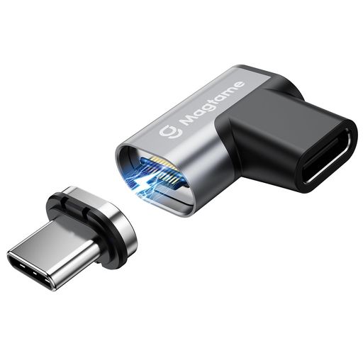 MagtameType-C変換アダプタマグネット式自動吸着充電指示灯付きUSB-C変換アダプタ側L字型240W/5A急速充電4K映像出力USB3.2/20Gbps高速転送MacBookPro/Air/Pad