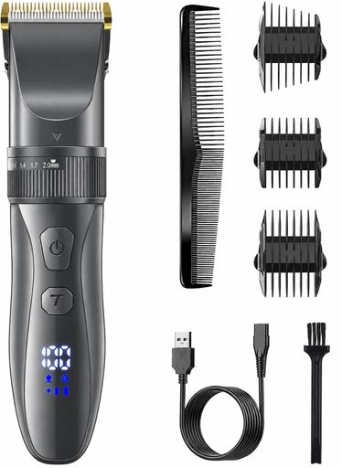 家庭用 【3段階スピード x 5段階刈り高調節x全髪質に対応】 電動バリカン LCD表示は、3段階のスピード設定(ソフト/ミドル/ストロング)と5段階の刈り高さ調節機能(0.8mm~20mm、ダイヤル式で簡単操作)を備えております。細毛・普通毛・太毛・硬い毛など、髪質や毛量、お好みのスタイルに合わせて柔軟にお選びいただけます。高性能強力モーターを搭載しながら低騒音動作を実現し、各スピードモードでハリのあるカット感とスムーズなトリミングをご提供します。セラミック可動刃とステンレス固定刃の高品質構造により、産毛から剛毛まで均一にカット。特殊設計のL/Rコームを使えば、耳周りや襟足の難しい部分もプロのように美しく整えられます。ツーブロック、坊主、サイドカットなど、さまざまな髪型に対応可能で、ご家族全員のヘアケアに最適な充電式 バリカンです。 【R型丸み先デザイン x 確実な安全ロック機能x家庭用に最適】 カッターヘッド 大容量バッテリーは丸みを帯びたR型安全刃先設計を採用しており、肌に接触する部分が鈍角に加工されております。