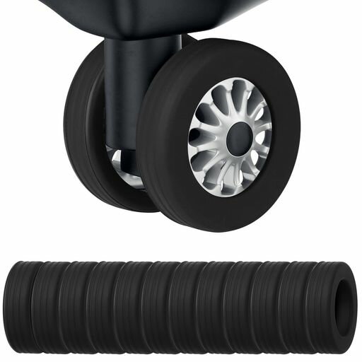 Other - Svaldoキャスターカバー12個セットブラックシリコン製スーツケース用タイヤカバーホイールカバー48-55mm対応エッジ幅10mm側面強化静音騒音低減転がり防止車輪保護汚れ防止キズ防止旅行用…