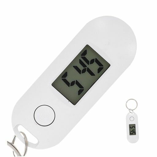 OATIPHO キーリングウォッチ ミニウォッチリング プラスチック製 静音 電子懐中時計 軽量 持ち運び便利 バックパック用鍵 学生用 スポーツ向け ホワイト