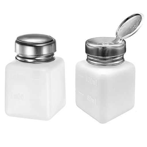 Ginhkok 空ポンプボトル 120ml ネイルクリーナーボトル 溶剤アルコールディスペンサー プレス型ボトル 簡易ロック付き ポンプ式ディスペンサー リムーバーディスペンサー アルコールポンプ…