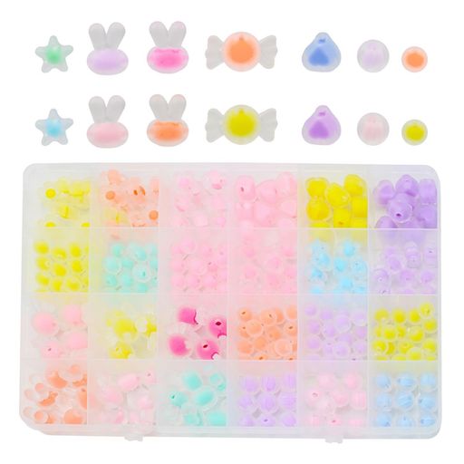【商品説明】24種類の淡い色合いが魅力のフロスト加工アクリルビーズセットです。8種類の形状からなる合計168個のビーズが含まれており、それぞれの形状には3色が展開されています。内訳は以下の通りです:花(30個)、ハート(15個)、星(15個)、丸(30個)、キャンディ(12個)、カボチャ(18個)、ファセット丸(30個)、ウサギ(18個)。多彩なデザインがあなたの創造力を引き立てます。 【商品の特長】この製品は高品質の素材を使用しており、耐久性に優れています。シンプルなデザインで、どんなスタイルにも合わせやすく、日常使いに最適です。 【アクリルビーズの特長】軽量で耐久性に優れた高品質のアクリル素材を使用しており、壊れにくい設計になっています。手入れが簡単で、滑らかな表面が心地よい触感を提供します。普段着からアウトドア、シャワー、ジム、スポーツまで幅広い場面で活躍します。 【DIYに最適】これらの美しいビーズは、イヤリングやネックレスからヘアアクセサリー、キーホルダー、バッグチャームまで、多彩な手作り作品を簡単に楽しむための理想的な素材です。