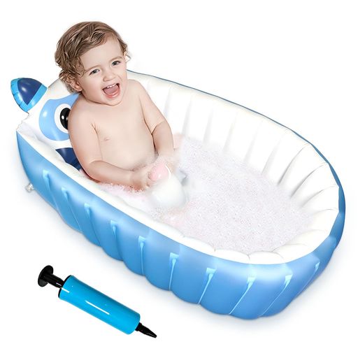Baby Bathes - 滑り止めマット付きエアバス(座り型)、折りたたみ式シャワー、ミニエアプール、旅行用バスタブ、ポータブルバスタブ