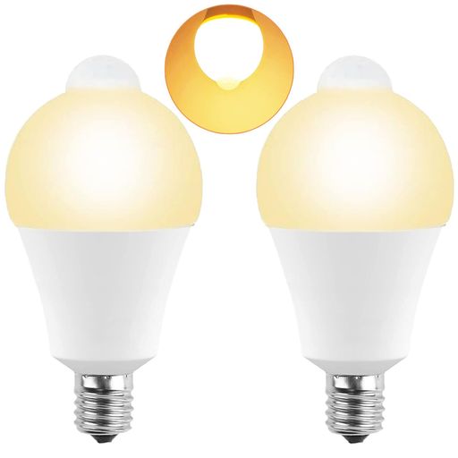乐天商城 - FYHARTE17LED人感センサー電球E17口金7W60W形相当800LMセンサー照明自動点灯消灯洗面所階段用廊下灯玄関灯(電球色2個入)