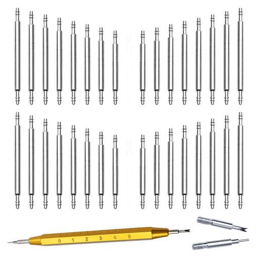 HUIKKJP腕時計ベルト交換工具キットバネ棒外し付き内蔵定規+替え針2本32本ステンレス鋼時計バンドピン(12-26mm)時計修理・バンド取り外し対応​