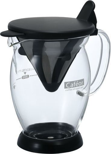 メーカー型番: CFO-2B 容量: 実用量/300ml、満水容量/650ml 材質: ポット/耐熱ガラス、フタ・ドリッパーフレーム・ホルダー・スプーン/ポリプロピレン、ドリッパーメッシュ部/ステンレス、ホルダーパッキン/シリコンゴム 付属品: 計量スプーン