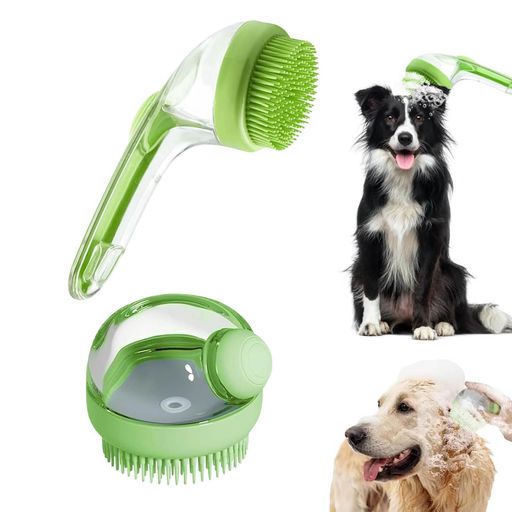 Coollooda 犬 シリコン製バスブラシ シャンプーブラシ 2本 ドッグシャワーブラシ ...