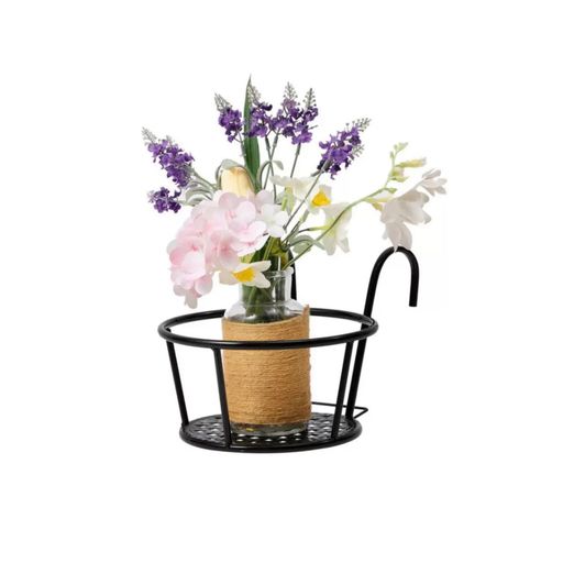 Flower Stand - プランタースタンド屋内外兼用ハンギング式ブラック花台バルコニー収納省スペースシンプル棚植物ラック室内庭用コンパクト取り付け簡単多目的ラックエコおしゃれインテリア軽量耐荷…