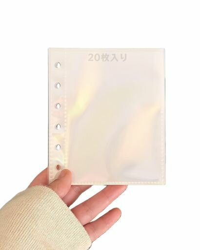 乐天商城 - TibemiA7シール帳台紙6穴(19mm)にじのいろ透明シール帳リフィル20枚PP製縦型上部開口設計防水・防汚ミニa7バインダーに適合はがせる補充用手帳DIY写真/シール/カード収納整理簡単持ち運び便…