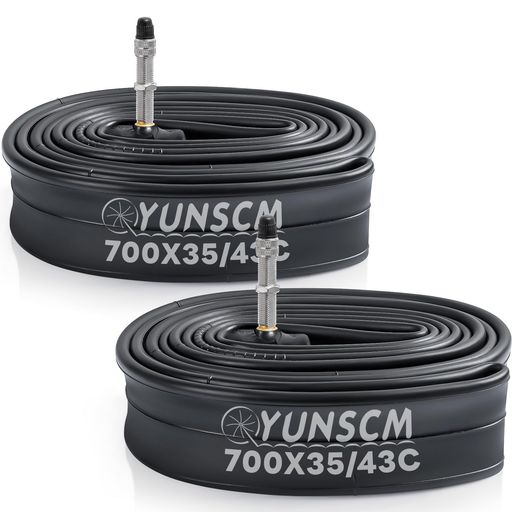 YunSCM 2本,700 35c チューブ,英式バルブ40mm,700x35/43c 自転車 チューブ,適用700...