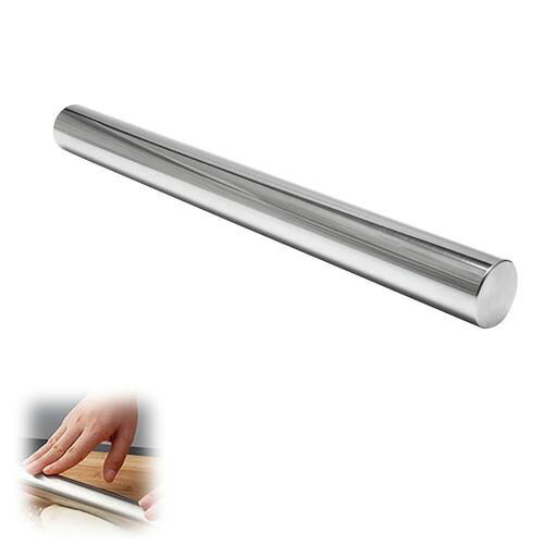 XINSHEYEめん棒麺棒(25.4CM)ステンレスパイプ式製菓道具キッチン調理用品粘くで洗浄しやすい打ち/うどん/パン/小篭包の皮作りに