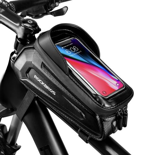 桜【充電、防水、保護、防塵】通常の自転車用スマホホルダーと比べて、幾つのメリットがあります。(1)充電:スマホでナビのアプリ使うとバッテリー消耗激しく、通常の自転車用スマホホルダーは長距離ライドには向かない、本商品では充電しながら、サイクリングが楽しくなりました。(2)防水:防水カバーも付いているため、サイクリング中で急に雨が降っても、携帯電話にの心配はなし。※土砂降りの中での使用や長時間水に晒したり、水中使用はお控えください。(3)携帯を保護:万が一、自転車が倒したり、石、壁、地面などにぶつかったり、ROCKBROSトップチューブバッグはスマートフォンをちゃんと守ります。(4)防塵:長い時間ハイスビードの環境に空気の中の埃などはカメラ、ディスプレイなどに入れる可能性が高いです。このバッグに入れたら、全く問題ありません。 桜【多機種対応&amp;高感度タッチスクリーン】自転車バッグのタッチビニールサイズは約14.5cmx8cm、多機種対応ができ、6.1インチ以下の全てのスマホに適用します。ライド中に画面操作したり、メールを見たり、ナビーを使ったりなどが便利になります。通話、顔認証も可能になります。