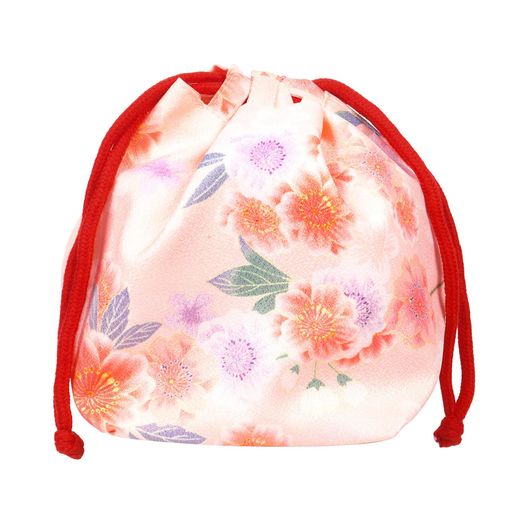 和服饰品 - [OTAKUMARKET] 巾着袋 浴衣 七五三 卒業式 成人式 バッグ 巾着ポーチ 小 袴 巾着 巾着バッグ 着物 和装 レディース 和柄 浴衣バッグ 和風 小物 カラー1点 (A ピンク 系)