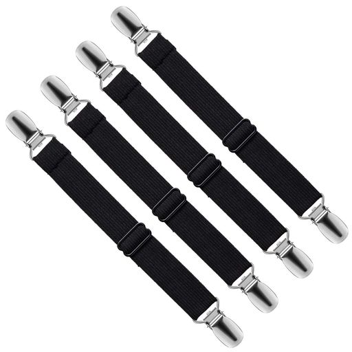 LIHAO ブラック シーツクリップ 4本入り