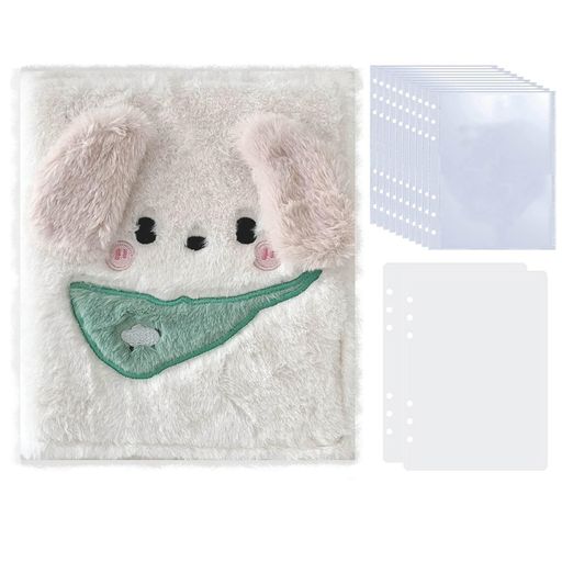 乐天商城 - シール帳ふわふわ可愛い動物デザインA6サイズ推し活バインダー付き持ち運び便利女の子向けシール収納アルバム軽量コレクション用に最適ギフトに最適リフィル20枚+下敷き2枚付き(エプ…