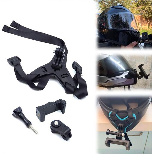 Rakuten - KKLMアクションカメラマウント顎固定式ウェアラブルカメラマウントヘルメットチンホルダーカメラとスマートフォン兼用モーターサイクル一体型ヘルメット対応