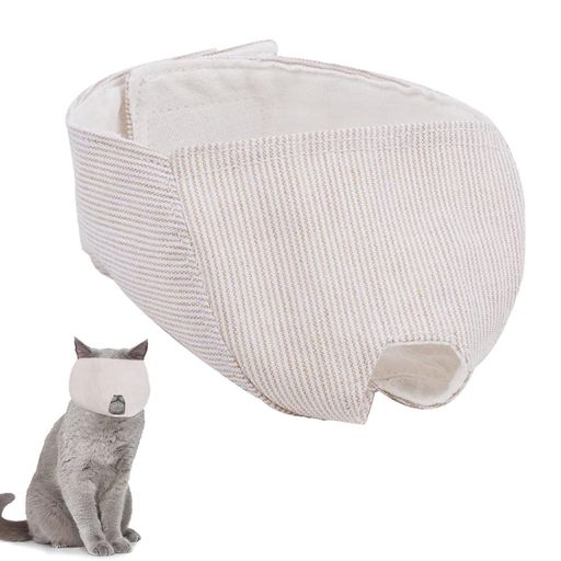 YBGGJO 猫用目隠しマスク 綿を素材 保護マスク 補助用 口輪 爪切り 耳掃除 噛みつき防止 拾い食い防止 暴れる猫ちゃん用