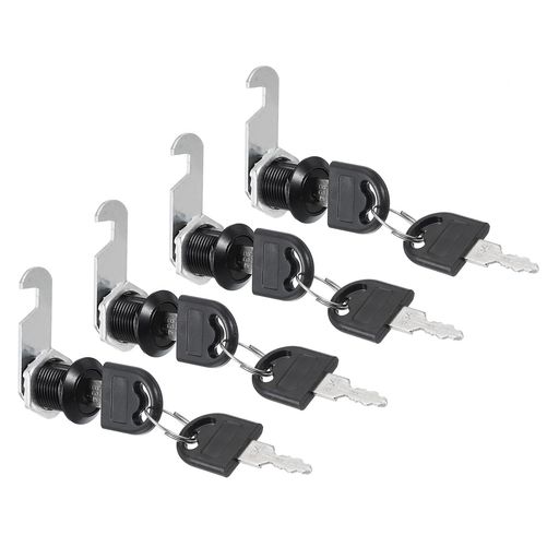 PATIKIL キャビネット引き出しロック キー付き4個セット 7/9”(20mm)キーが異なる亜...