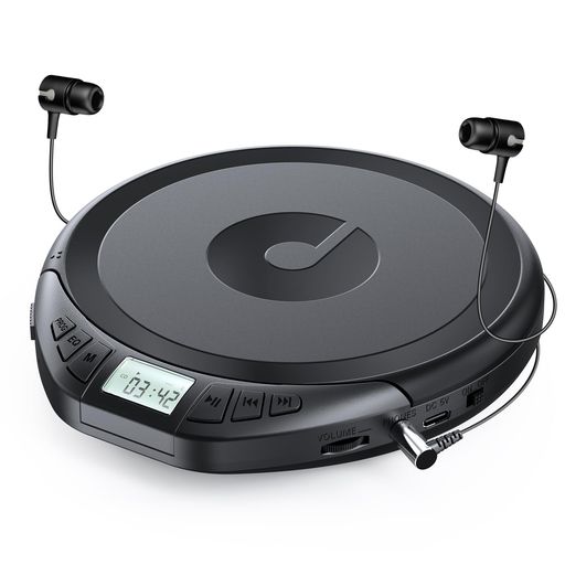 Gueray ポータブル cdプレーヤー 小型 ESP音飛び防止 乾電池&Type-C給電 イヤホン...