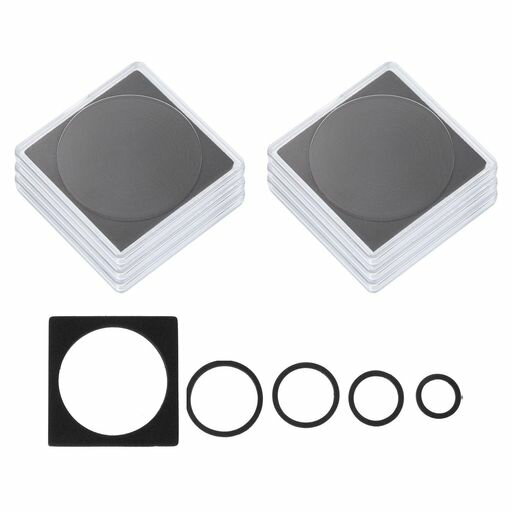 Storage Box - PATIKILコインスナップホルダー6個シルバードルコインホルダーコレクター用コインケース発泡ガスケット付き四角18/23/28/33/38mmコイン用クリアブラック