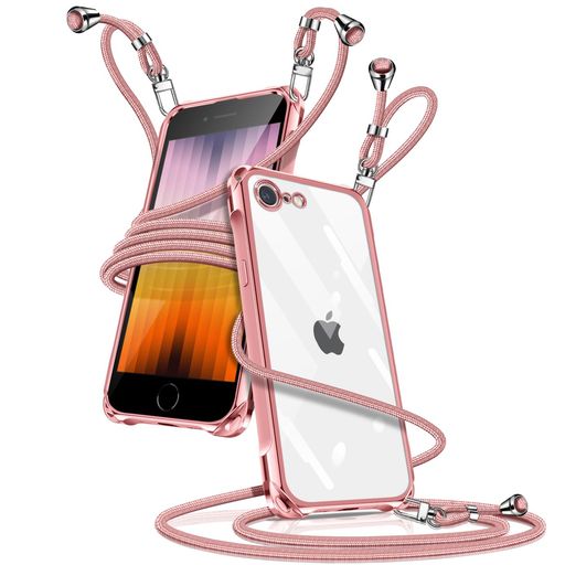 樂天商城 - Muciyazi用のiPhoneSE第3世代第2世代スマホケースアイフォン7/8/se2/se3カバー肩掛け斜めかけ縄掛けケース透明薄型軽量TPU携帯ケース紐付き長さ調整可能取り外し可能落下防止紛失防止