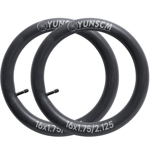 YunSCM 2本,16 1.75 チューブ,米式バルブ32mm,16x1.75/2.125自転車チューブ,マウン...